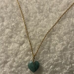 Green Heart Gold Necklace